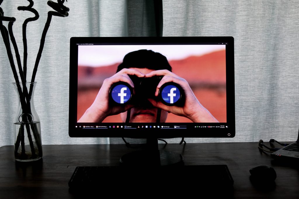 Facebook computer screen