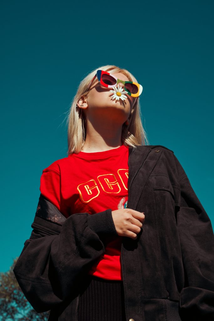 young stylish white woman